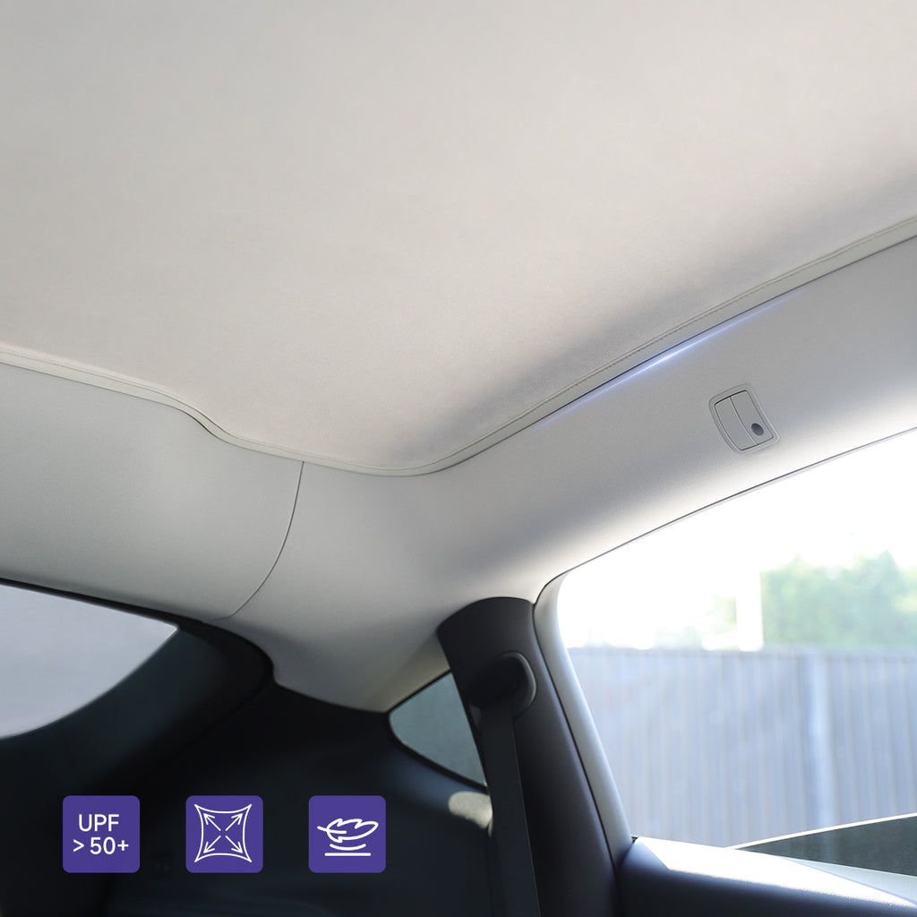 Model Y Juniper 2025+ Ice Velvet Electrostatic Adsorption Sunshade UPF 50+