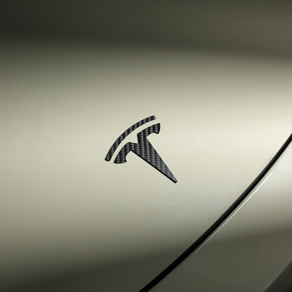 Real Carbon Fiber Front & Letters Emblem for Tesla Model 3/Y