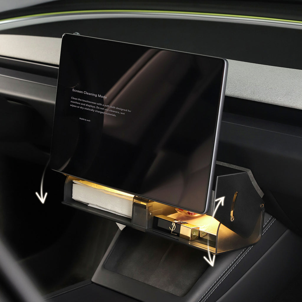 tesla model 3 y under screen storage box led light