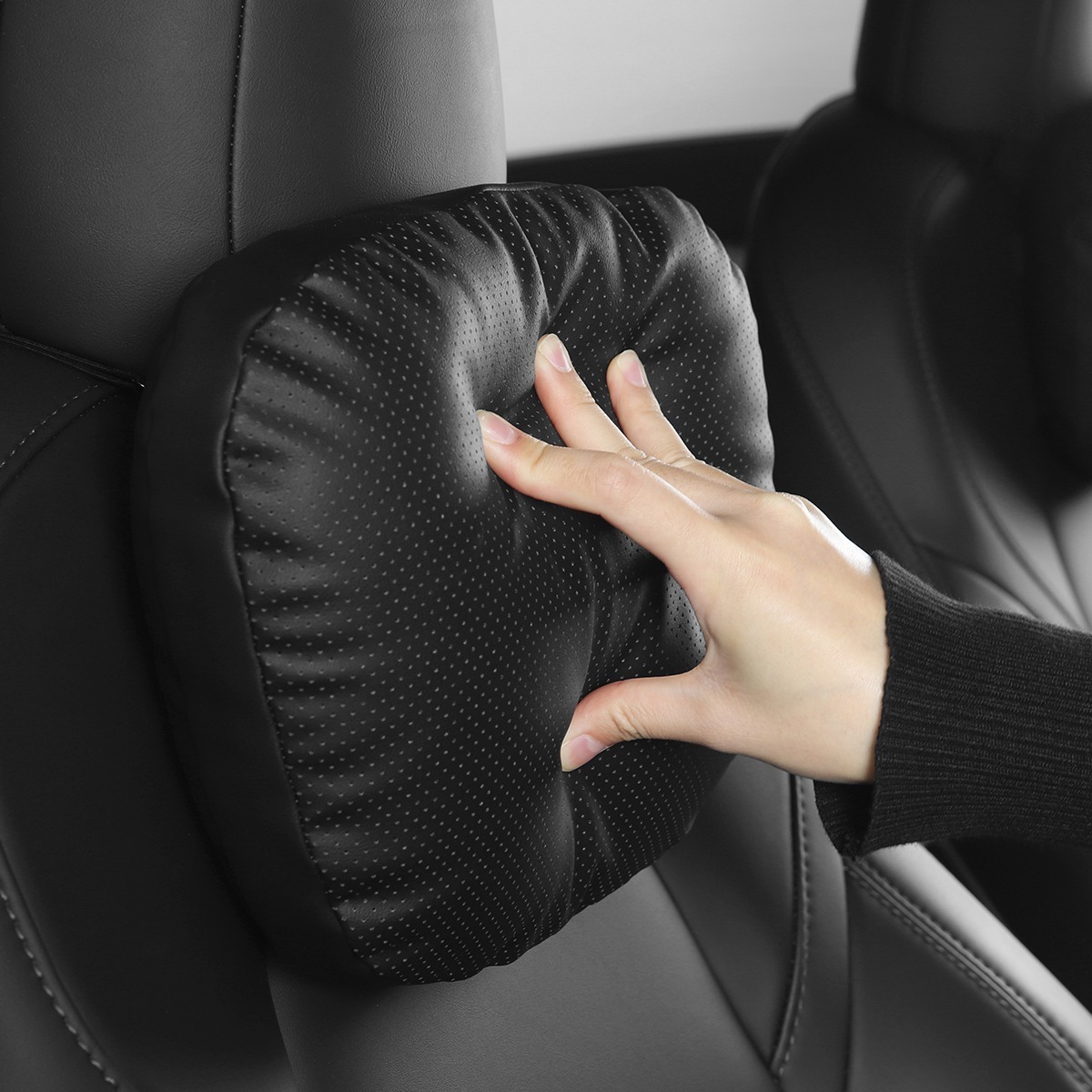 Leather Headrest Neck Pillow For Tesla